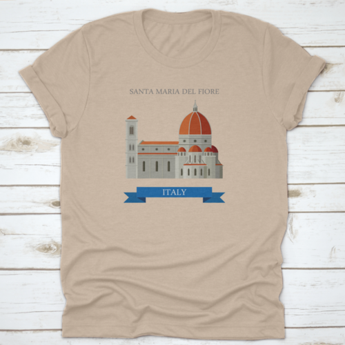 Santa Maria Del Fiore In Florence Italy Flat Cartoon Style Historic