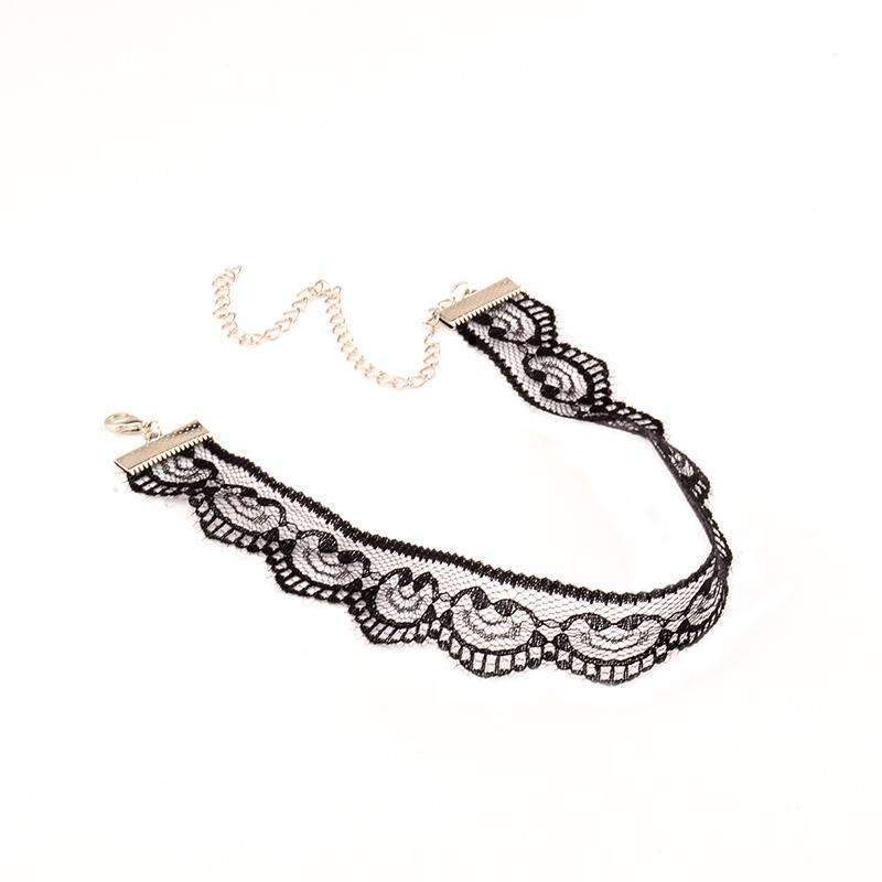 Black Lace Choker - Vintage & Edgy, 11.5" + 6" Extension