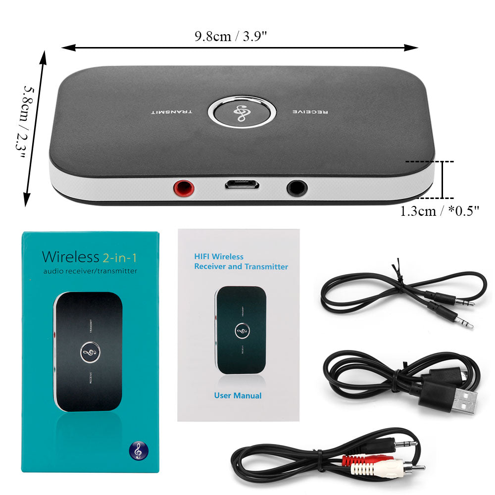Bluetooth 5.0 Transmitter & Receiver - 2-in-1 Audio Adapter with Toslink for TV, Home Stereo, Car & More