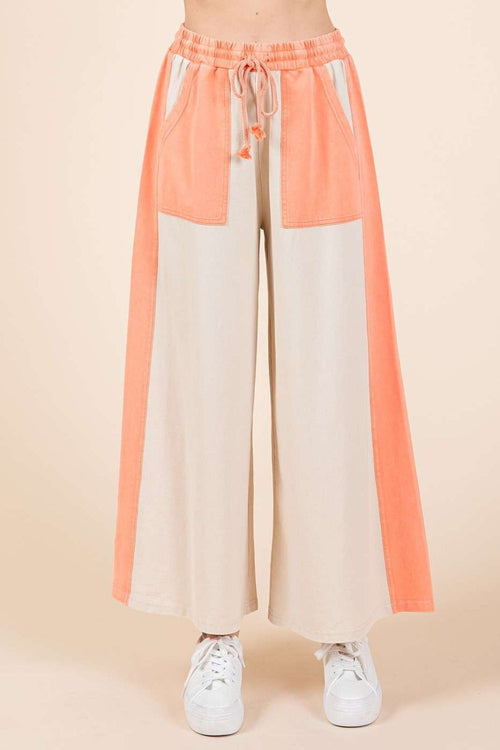 Mittoshop Color Block Wide Leg  Pants