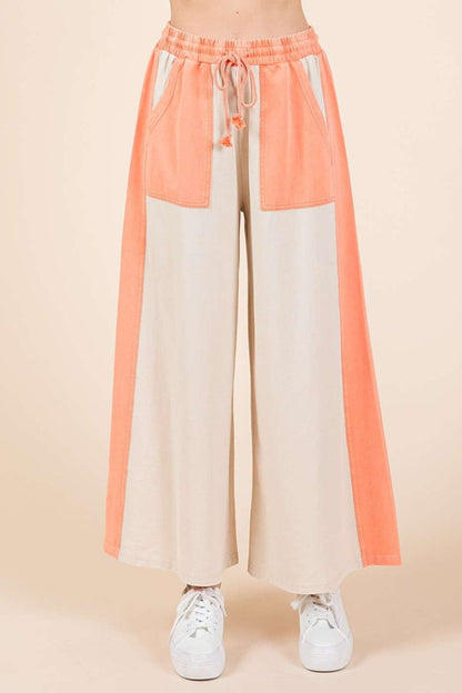 Mittoshop Color Block Wide Leg  Pants