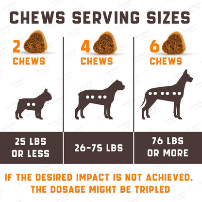 Calming Chews for Labrador Dogs - Valerian Root, Hemp Oil, Duck Flavor, Joint & Skin Support