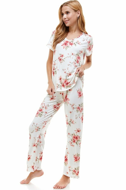 Women's Floral Print Lounge Set in Blue – Comfortable and Stylish