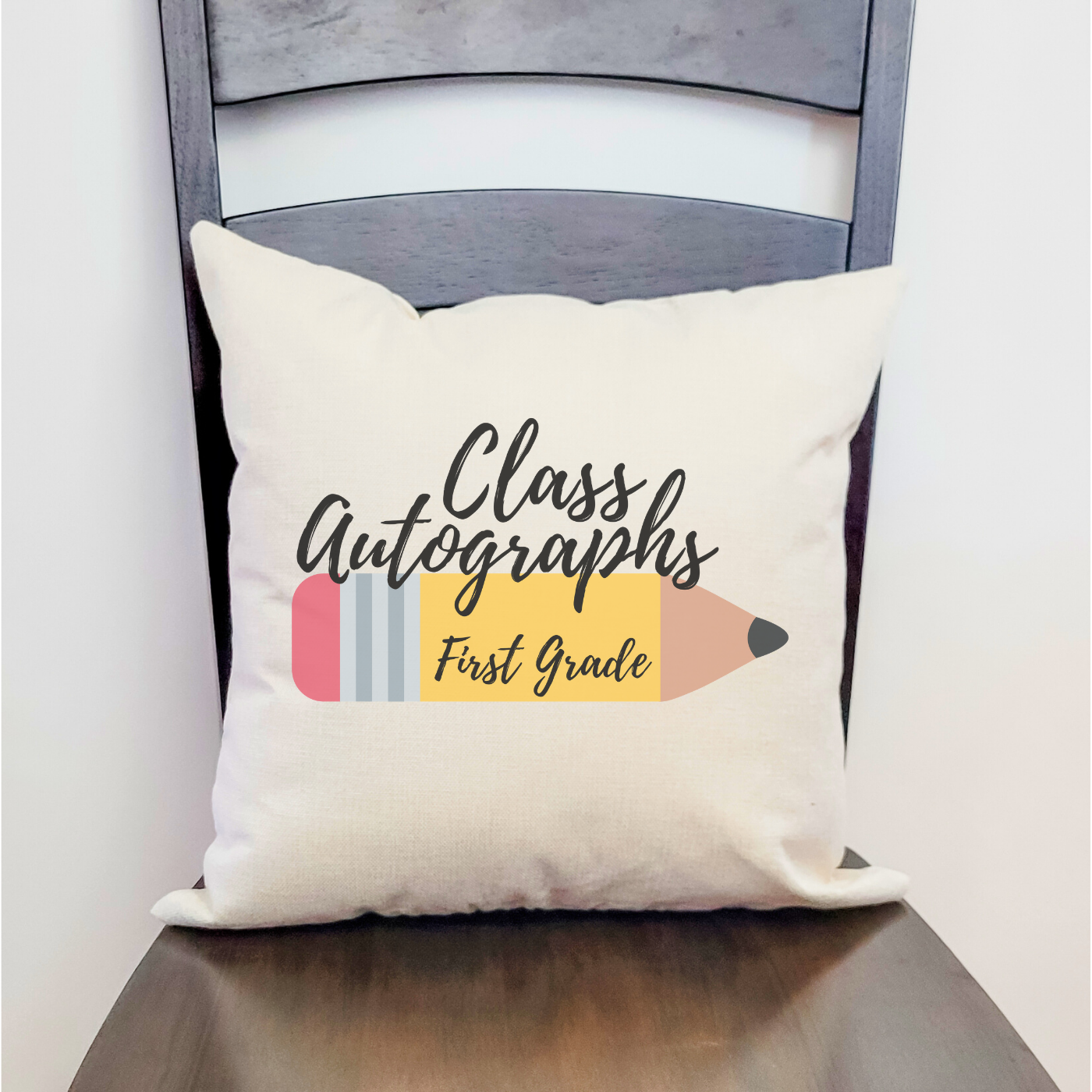 Class Autographs 1st Grade Pillow Cover