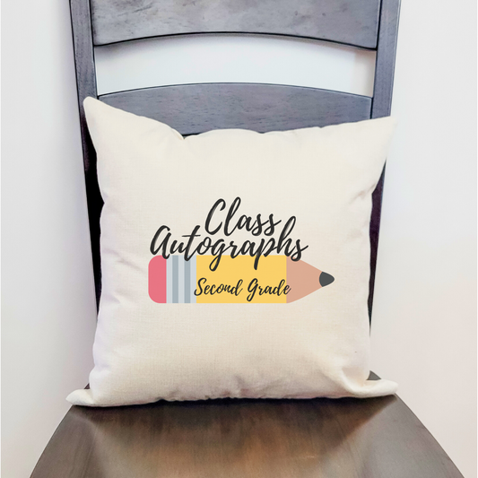 Class Autographs 2nd Grade Pillow Cover