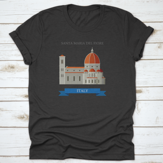 Santa Maria Del Fiore In Florence Italy Flat Cartoon Style Historic