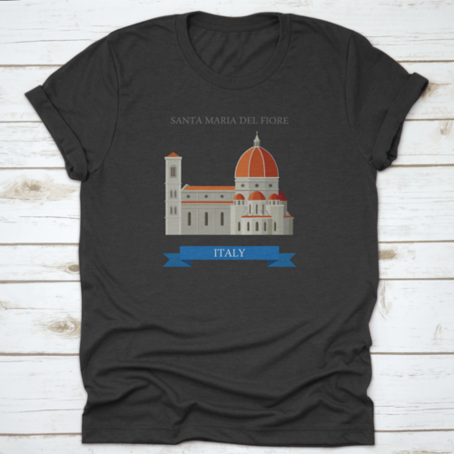Santa Maria Del Fiore In Florence Italy Flat Cartoon Style Historic