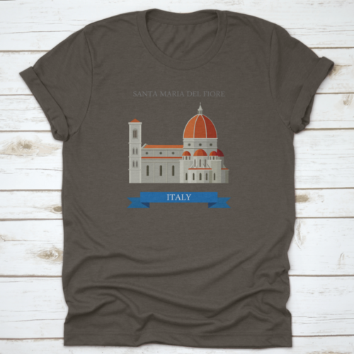 Santa Maria Del Fiore In Florence Italy Flat Cartoon Style Historic
