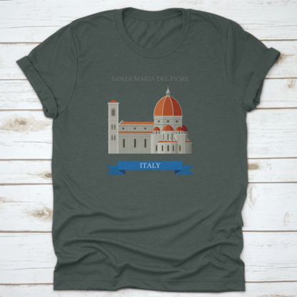 Santa Maria Del Fiore In Florence Italy Flat Cartoon Style Historic