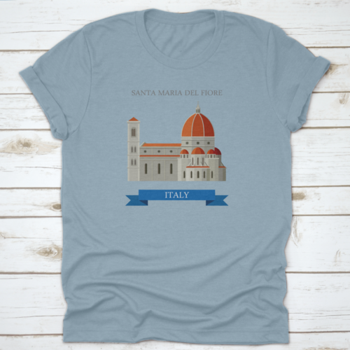 Santa Maria Del Fiore In Florence Italy Flat Cartoon Style Historic