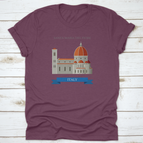 Santa Maria Del Fiore In Florence Italy Flat Cartoon Style Historic