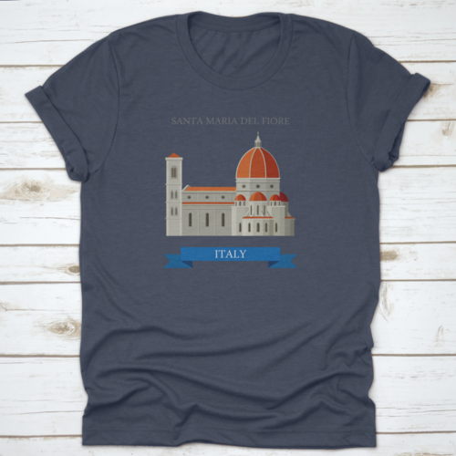 Santa Maria Del Fiore In Florence Italy Flat Cartoon Style Historic