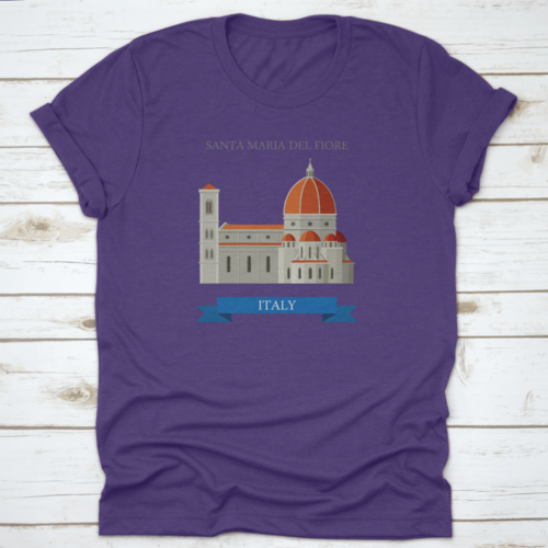 Santa Maria Del Fiore In Florence Italy Flat Cartoon Style Historic