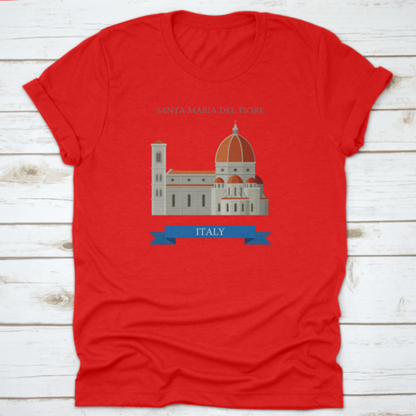 Santa Maria Del Fiore In Florence Italy Flat Cartoon Style Historic