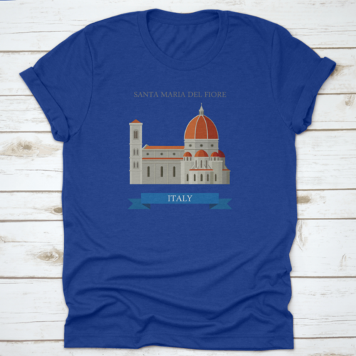Santa Maria Del Fiore In Florence Italy Flat Cartoon Style Historic
