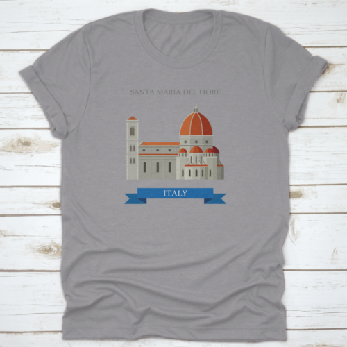 Santa Maria Del Fiore In Florence Italy Flat Cartoon Style Historic