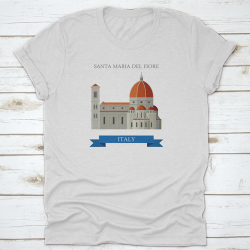 Santa Maria Del Fiore In Florence Italy Flat Cartoon Style Historic