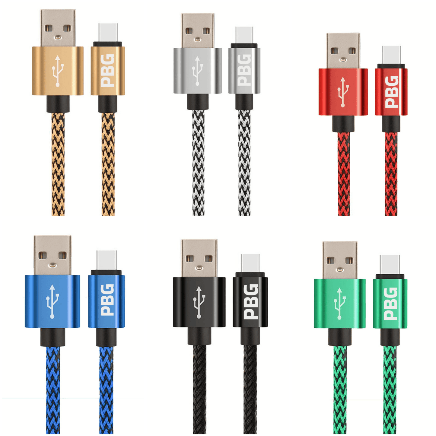PBG 5-Port LED Wall Charger & 4 XL 10FT iPhone Charging Cables
