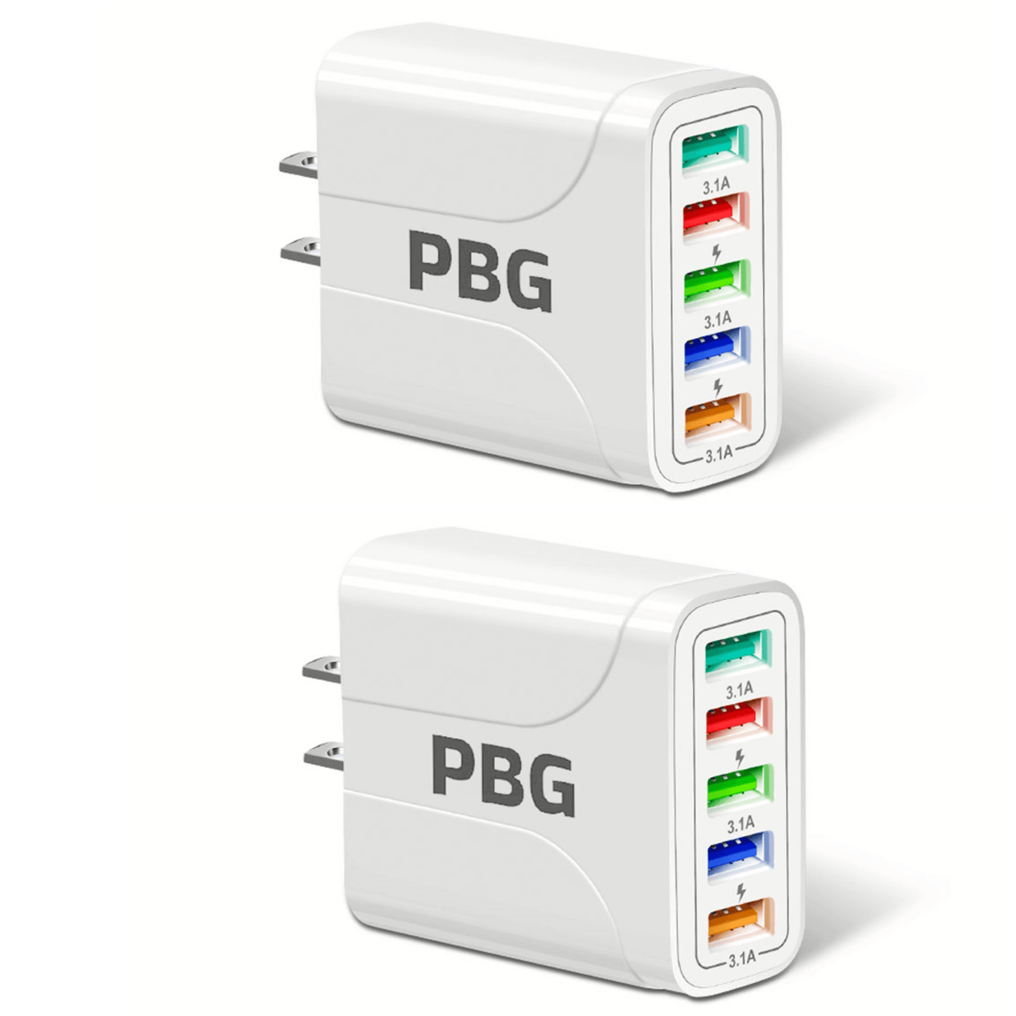 2 Pack of 5 Port Wall Charger Charge 5 Devices at Once!