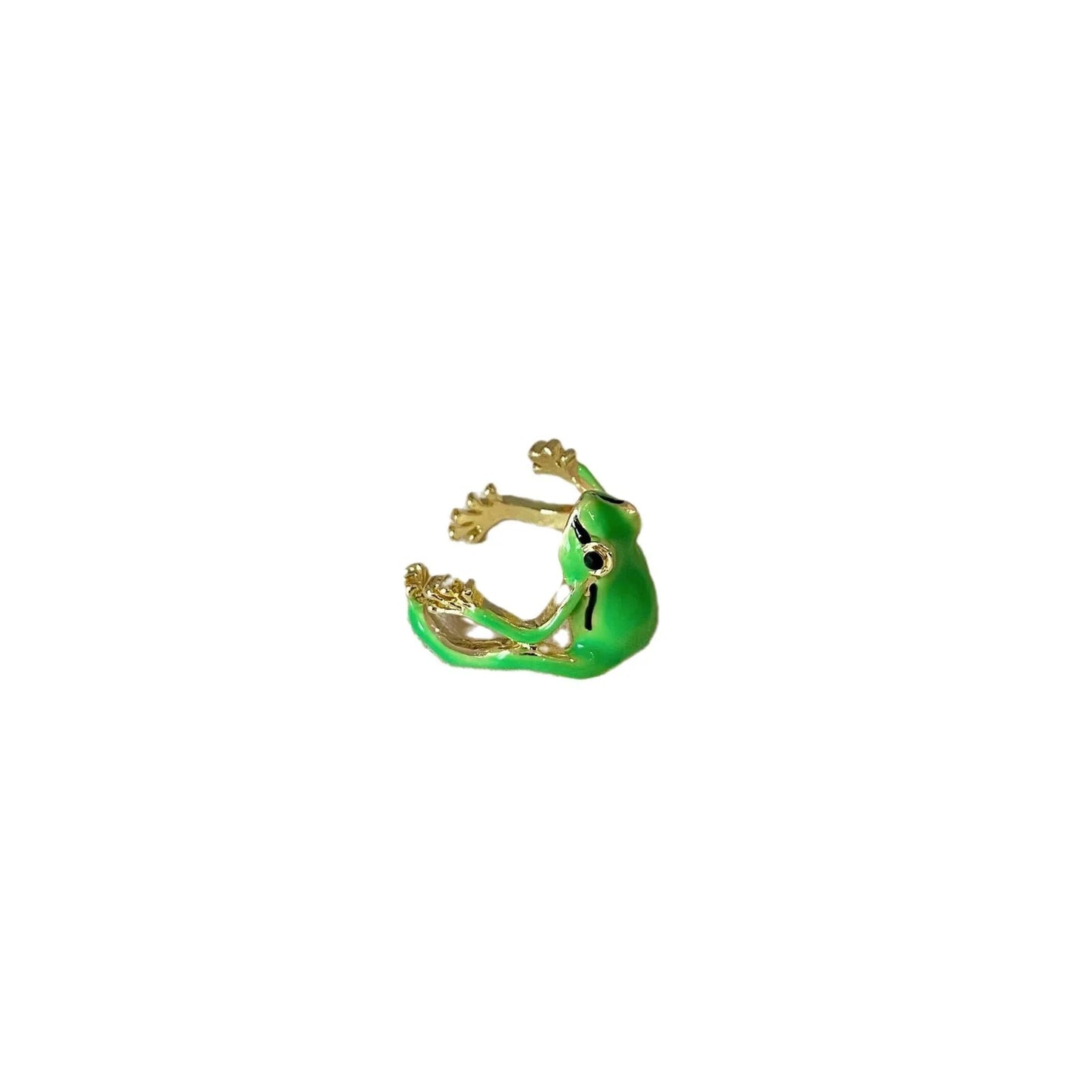 Tree frog ring, green quirky frog ring, niche design, blue frog ring,