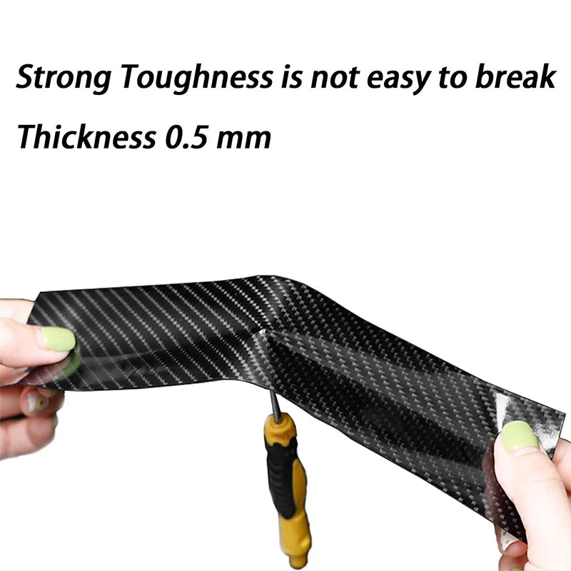 DIY Nano 3D Carbon Fiber Car Sticker Threshold Protection Strip Bumper