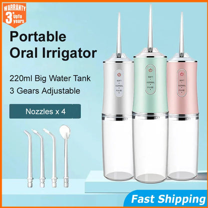 New Oral Irrigator Portable Dental Water Flosser USB Rechargeable
