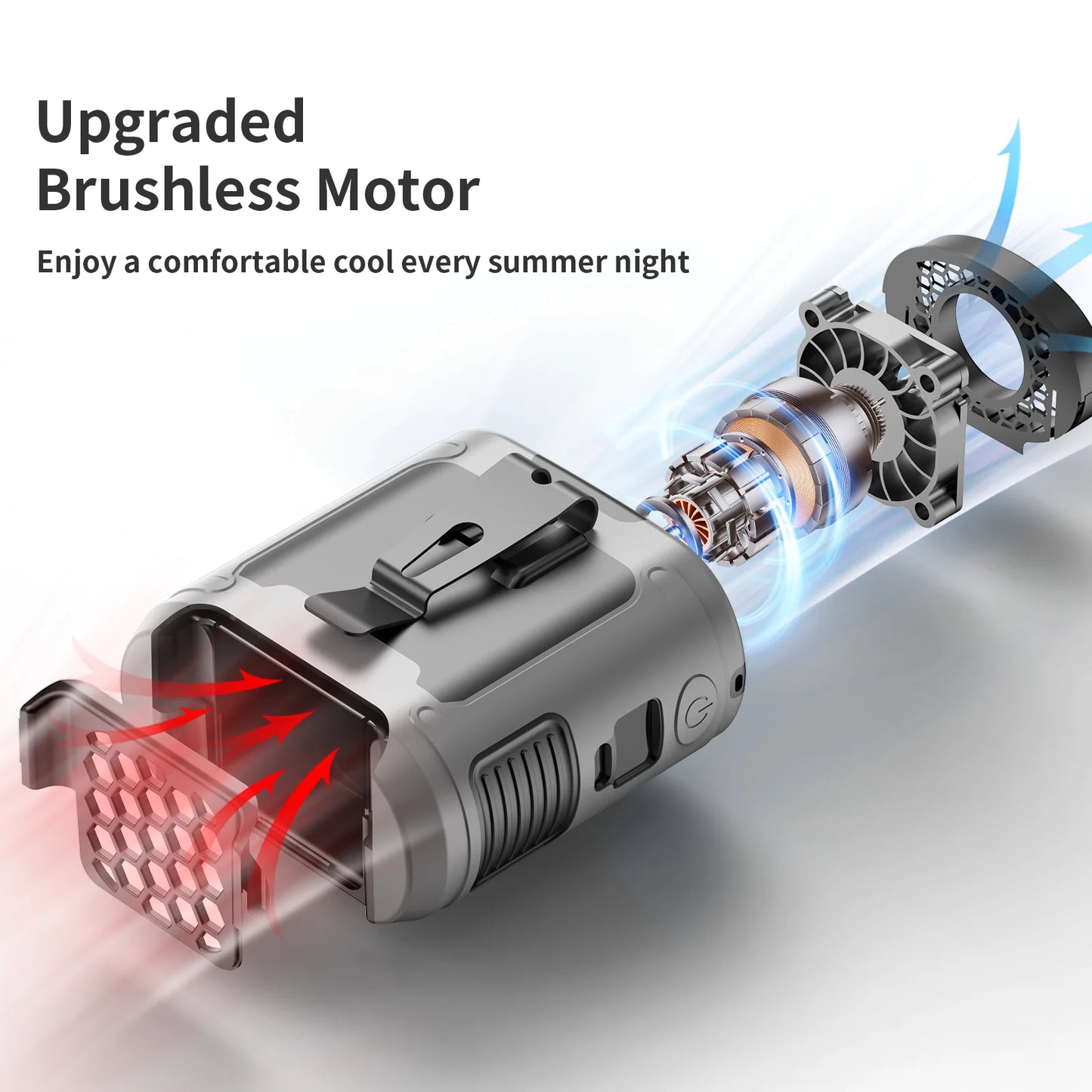 20000mAh Outdoor Portable Waist Fan Hanging Neck Fan Strong Wind with