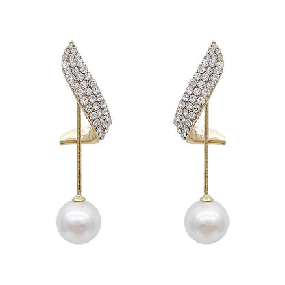 2 Pieces Of Women's Trendy And Elegant Pearl Tassel Earrings, Outdoor