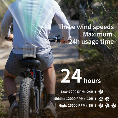 20000mAh Outdoor Portable Waist Fan Hanging Neck Fan Strong Wind with