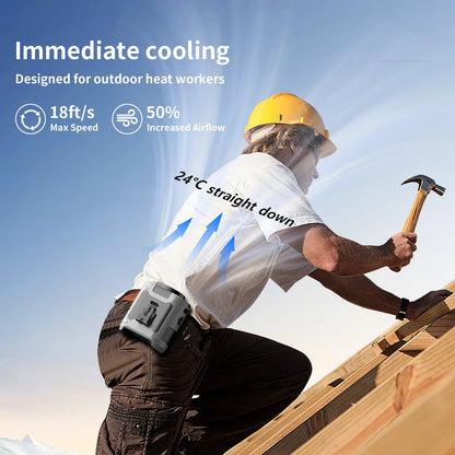 20000mAh Outdoor Portable Waist Fan Hanging Neck Fan Strong Wind with