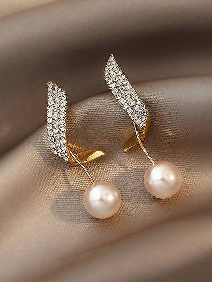 2 Pieces Of Women's Trendy And Elegant Pearl Tassel Earrings, Outdoor