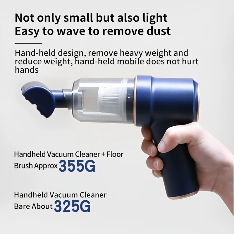 120W Powerful Wireless Car Vacuum Cleaner - Wet & Dry, 8000Pa Suction, 2 x 1800mAh Battery, 42000rpm