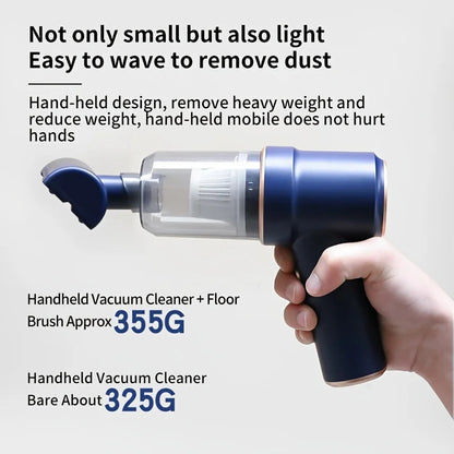 120W Powerful Wireless Car Vacuum Cleaner - Wet & Dry, 8000Pa Suction, 2 x 1800mAh Battery, 42000rpm