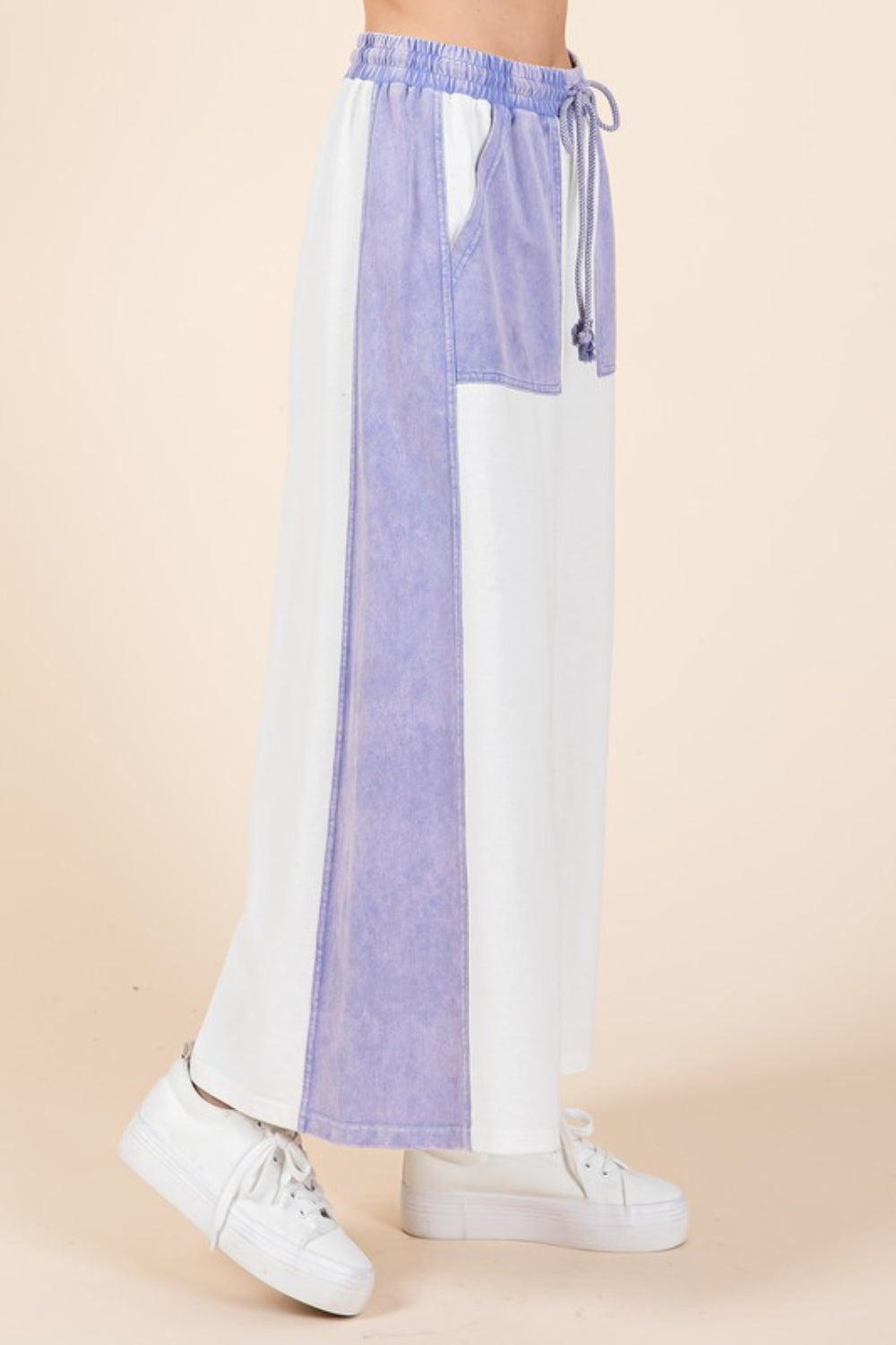 Mittoshop Color Block Wide Leg  Pants