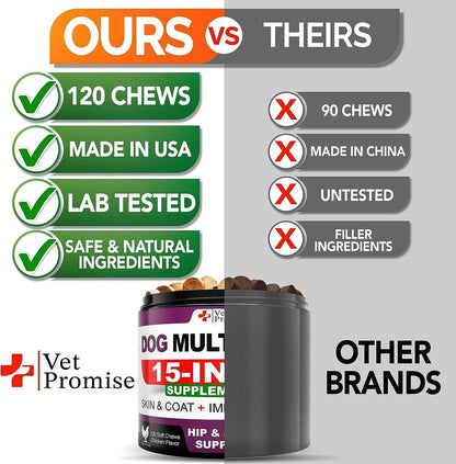 (2 Pack) Dog Joint Supplement Chews: Glucosamine, Multivitamins & Probiotics for Hip & Joint Health