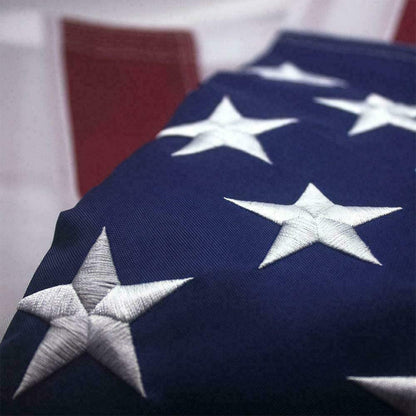 Outdoor Heavy Duty USA Flag - 210D Oxford Nylon with Embroidered Stars, Brass Grommets, UV & Fade Resistant, All-Weather Durable