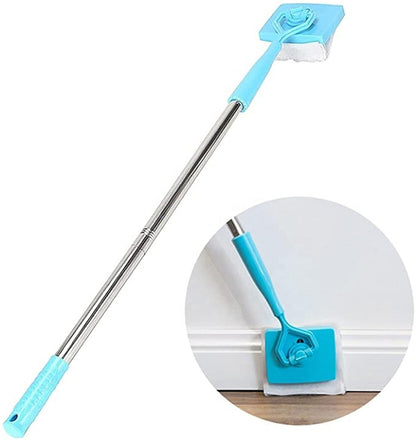 Baseboard Buddy Retractable Household Universal Cleaning Brush Mop Adjustable Length, Microfiber Mat, Lightweight