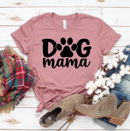 Dog Mama T-shirt - Premium Ring Spun Cotton, Soft Textile Flex Print, Bella Canvas, Comfortable Retail Fit
