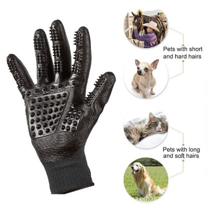 Pet Grooming Gloves – Gentle & Adjustable for Shedding, Detangling, and Massaging