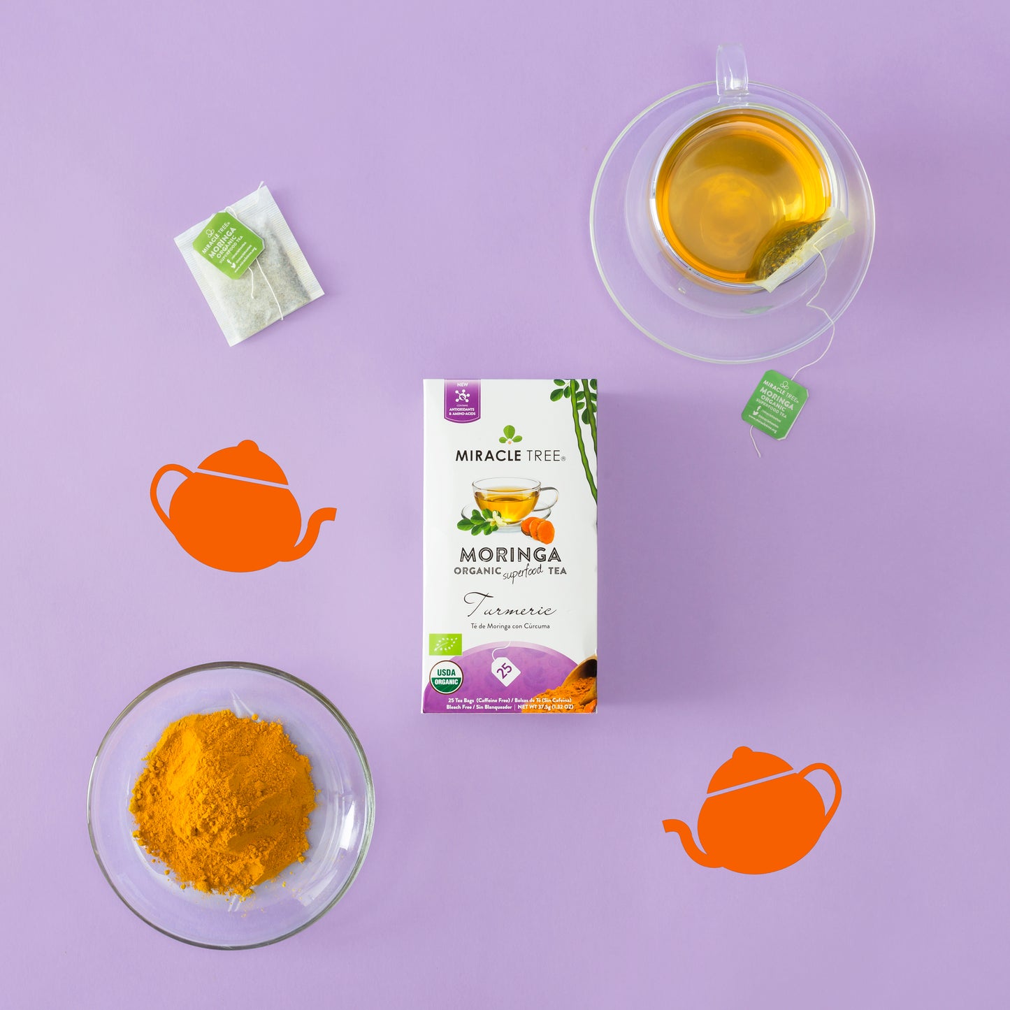 Miracle Tree's Organic Moringa Tea, Turmeric