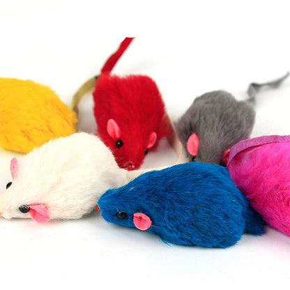 10-Pack Soft Cat Mouse Toys: Interactive, Squishy, & Durable for Play & Scratching (Random Color)
