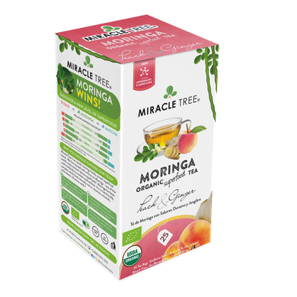 Miracle Tree's Organic Moringa Tea, Peach & Ginger