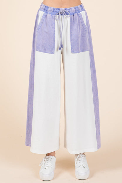 Mittoshop Color Block Wide Leg  Pants