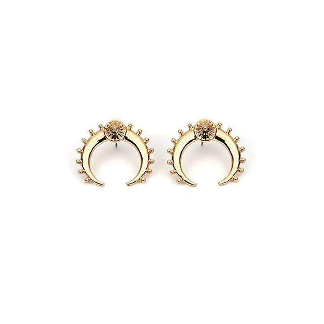 Crescent Moon Earrings - Zinc Alloy, 1" x 1", Unique Celestial Design