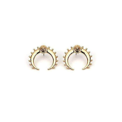 Crescent Moon Earrings - Zinc Alloy, 1" x 1", Unique Celestial Design