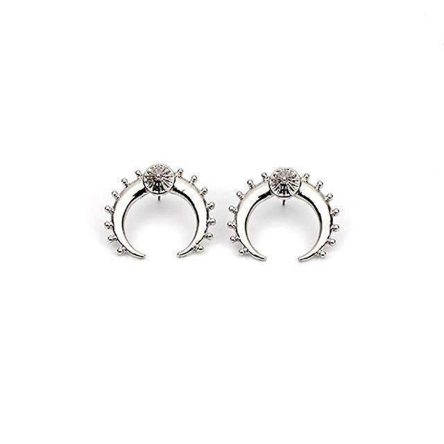 Crescent Moon Earrings - Zinc Alloy, 1" x 1", Unique Celestial Design