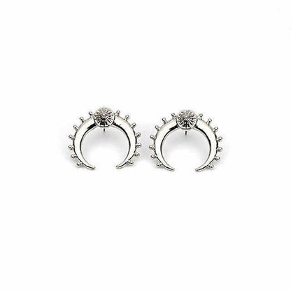 Crescent Moon Earrings - Zinc Alloy, 1" x 1", Unique Celestial Design
