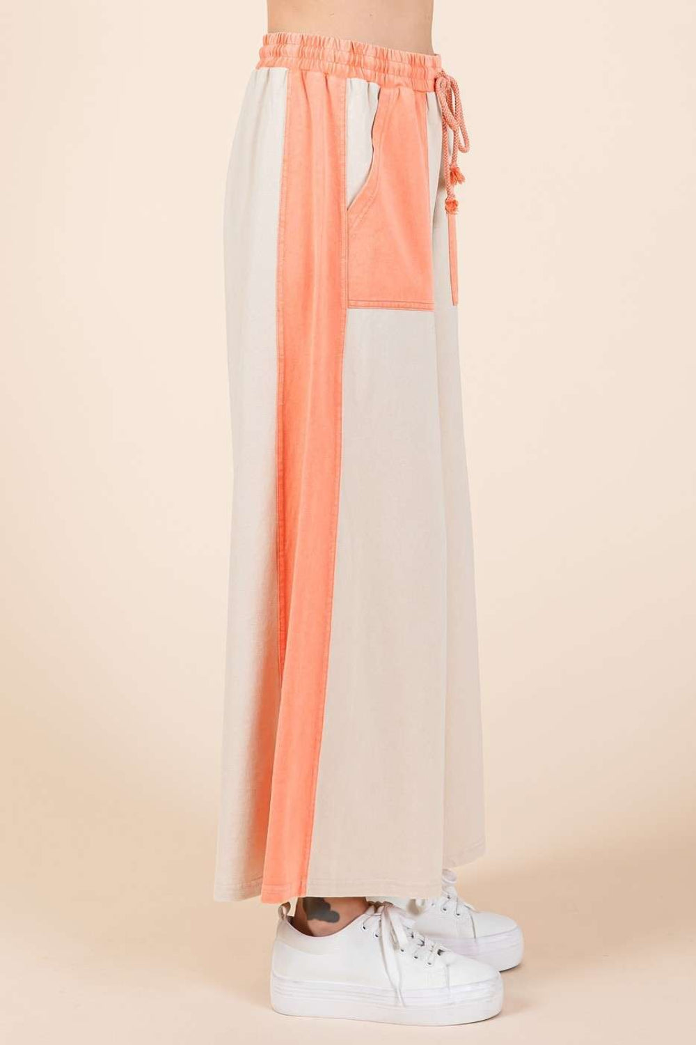 Mittoshop Color Block Wide Leg  Pants