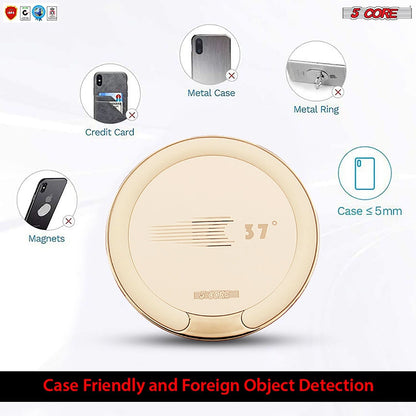 5Core Wireless Phone Charging Pad 15W Qi-Certified Fast Charger Mat Ca